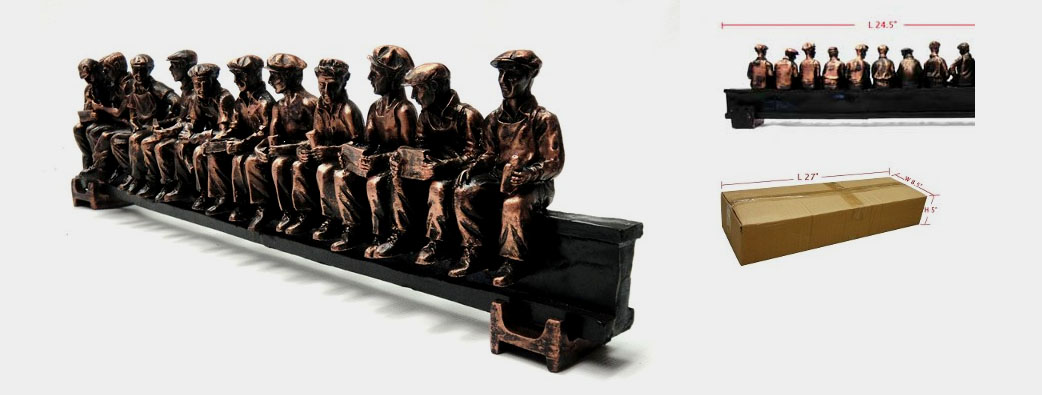 Bronze Steelworker Sculpture Angle